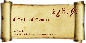 Őri Jázmin névjegykártya